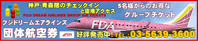 フジドリームエアラインズ団体航空券の神戸-青森間のチェックイン